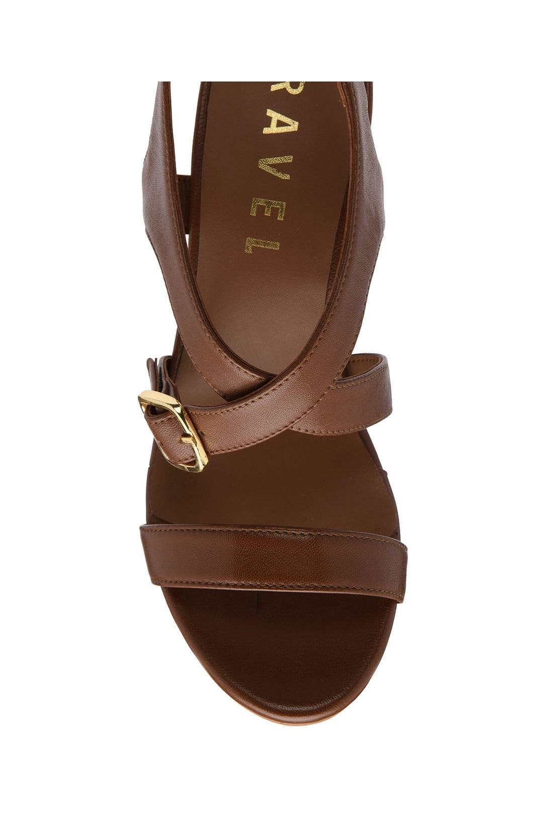 Ravel Ravel Women's 'Birkby' Leather Heeled Sandals in Tan - 4