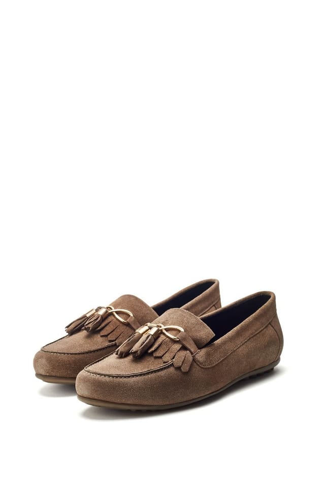 Moda In Pelle Moda In Pelle Women's 'Essana' Suede Loafers in Beige - 3