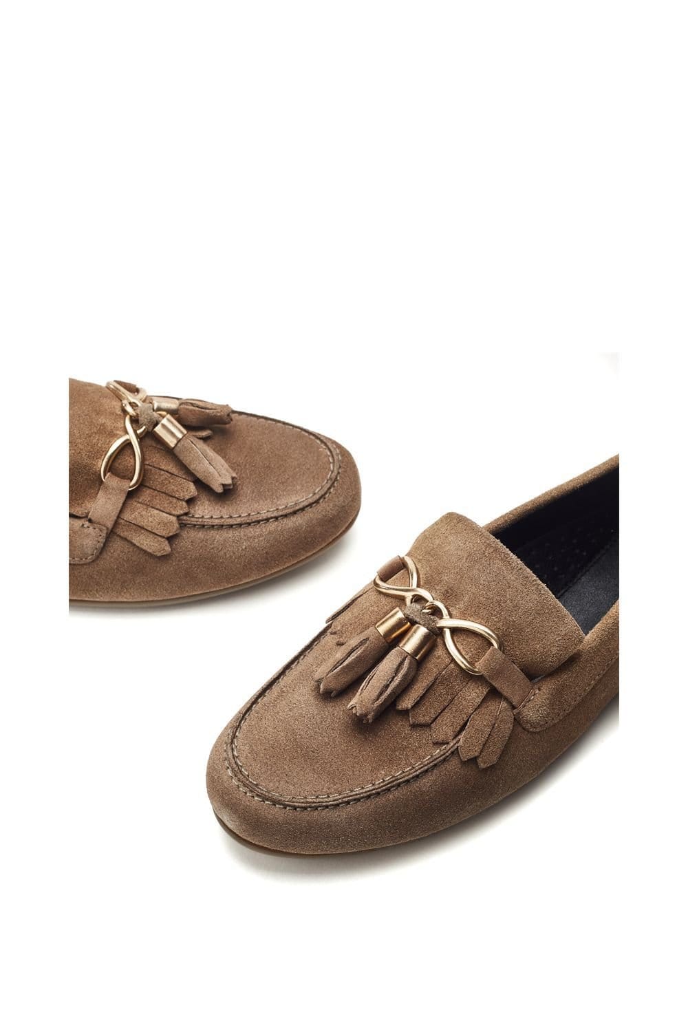 Moda In Pelle Moda In Pelle Women's 'Essana' Suede Loafers in Beige - 4