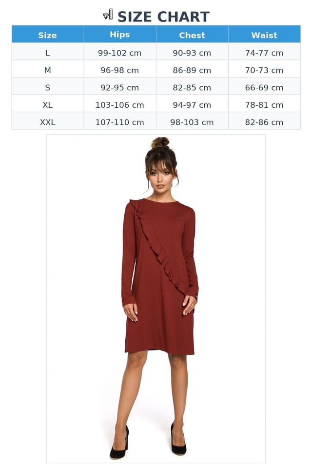 Love Lace Love Lace Women's Comfortable Long Sleeve Dress with Frill in Red - 3