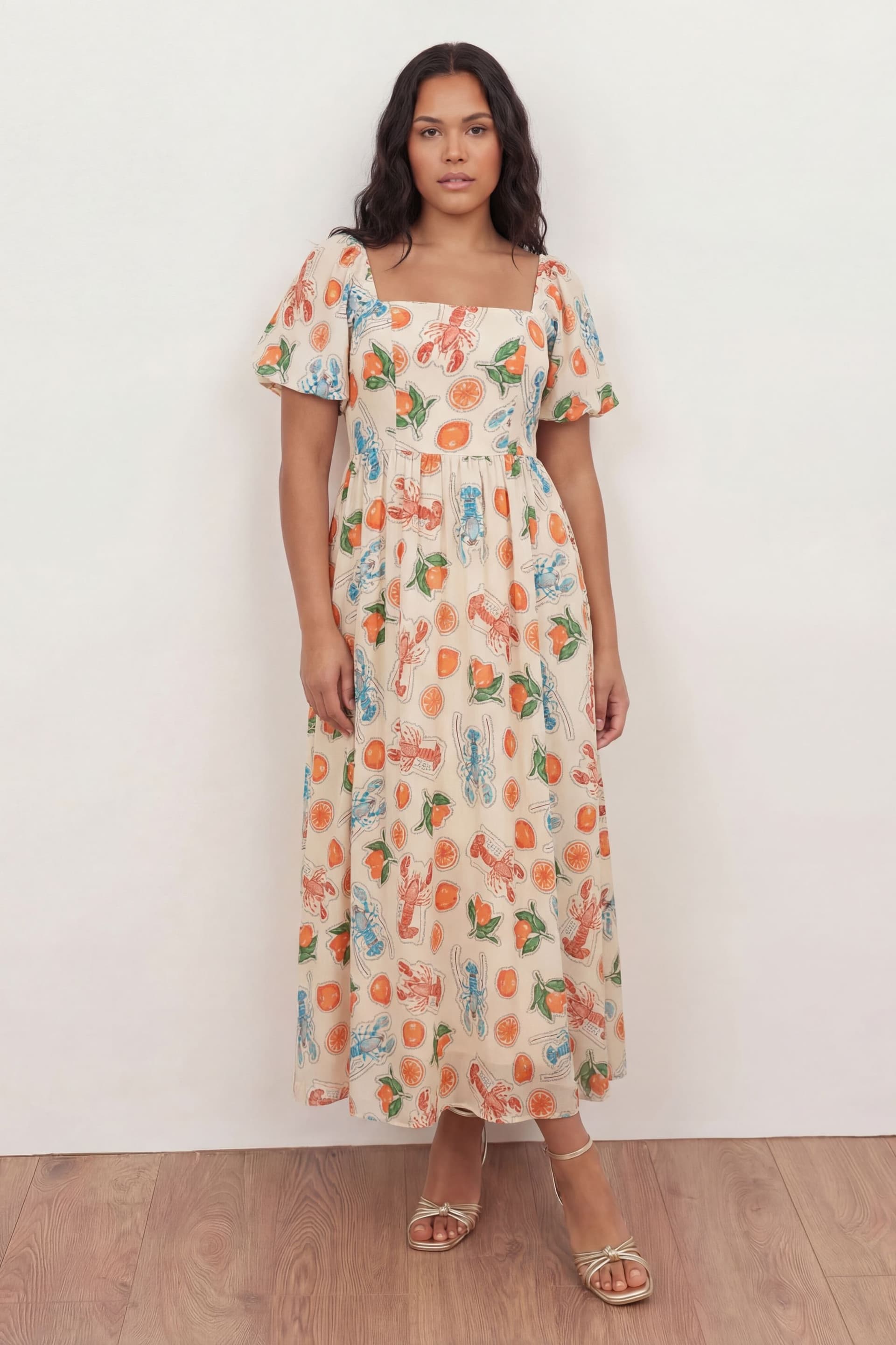 Lovedrobe Lovedrobe Women's Printed Short Sleeve Midaxi Dress