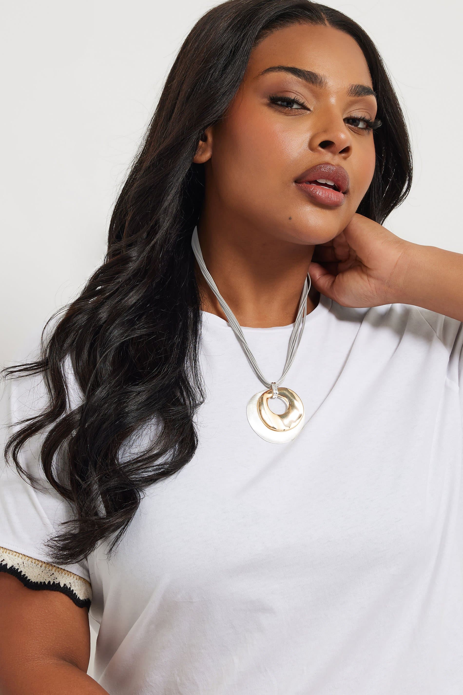 Yours Silver Tone Statement Mixed Metal Pendant Necklace