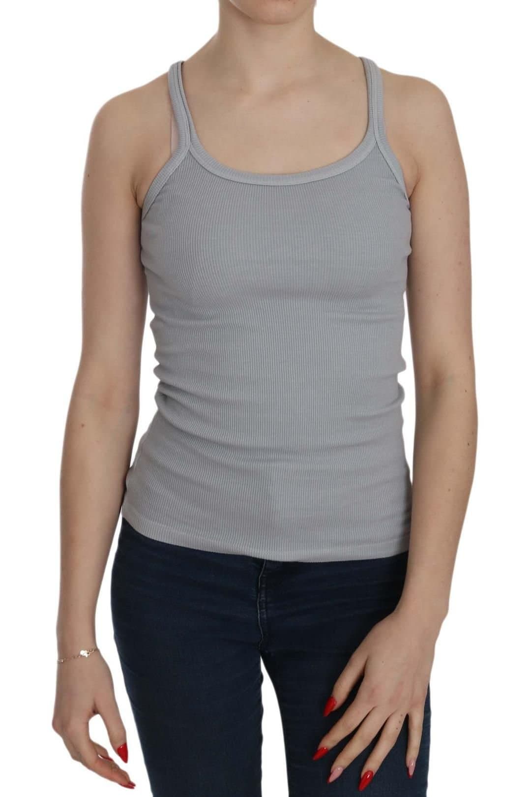 PINK MEMORIES PINK MEMORIES Light Grey Sleeveless Cotton Blouse