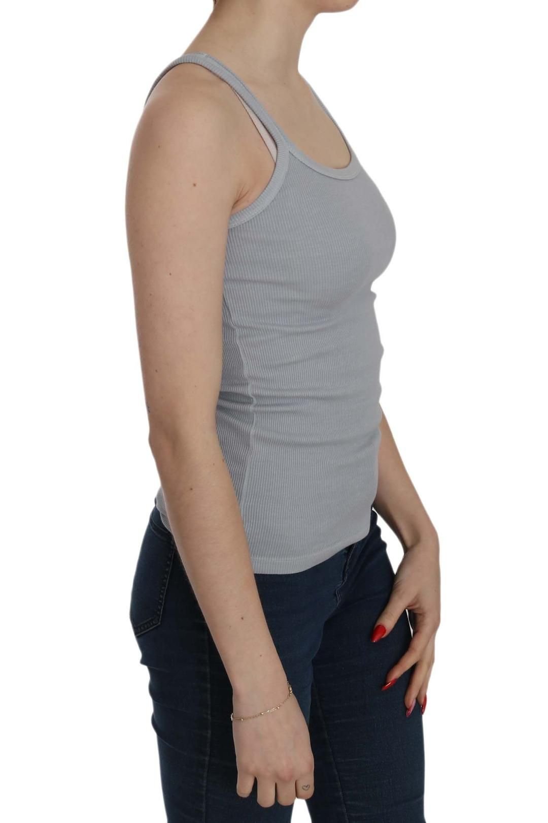 PINK MEMORIES PINK MEMORIES Women's Light Grey Sleeveless Spaghetti Strap Blouse - 2