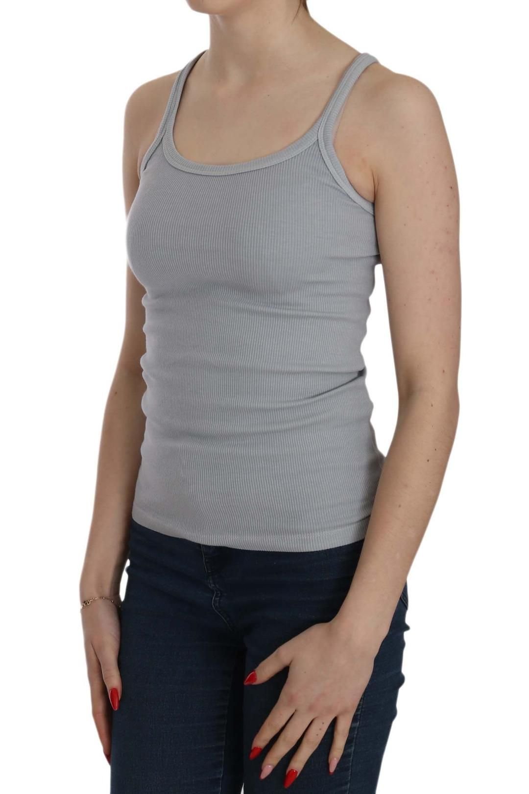 PINK MEMORIES PINK MEMORIES Women's Light Grey Sleeveless Spaghetti Strap Blouse - 3