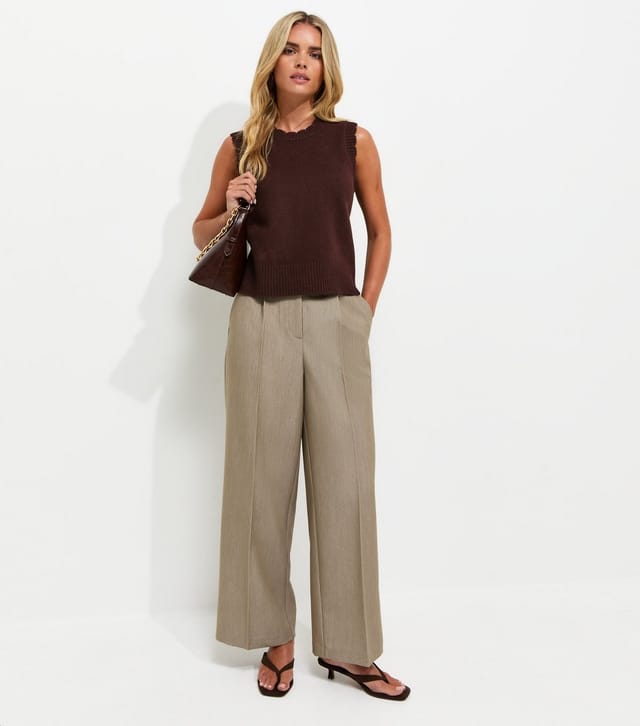 New Look Women's Petite Stone Tailored Wide Leg Trousers New Look - 2