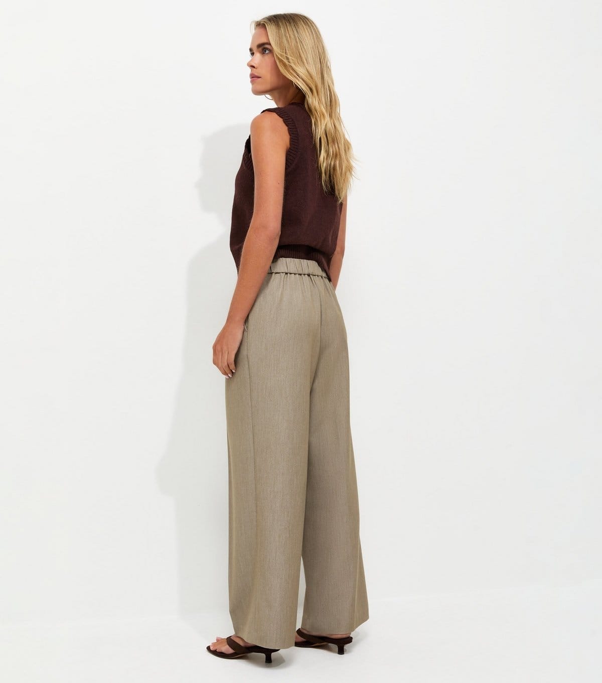 New Look Women's Petite Stone Tailored Wide Leg Trousers New Look - 4
