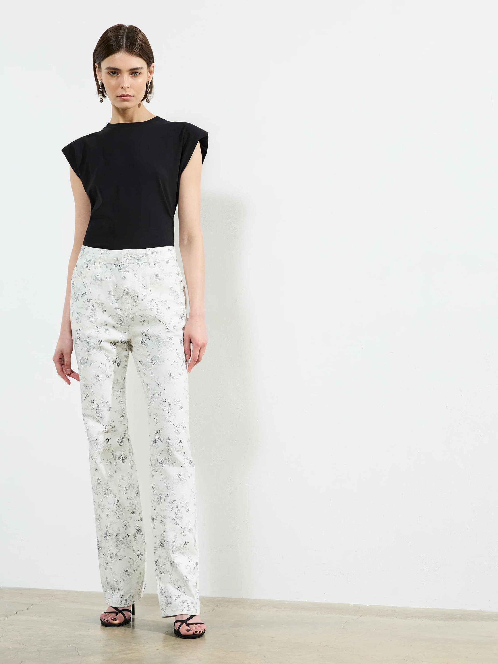 French Connection Serenity Denim Straight Leg Jeans White/Grey