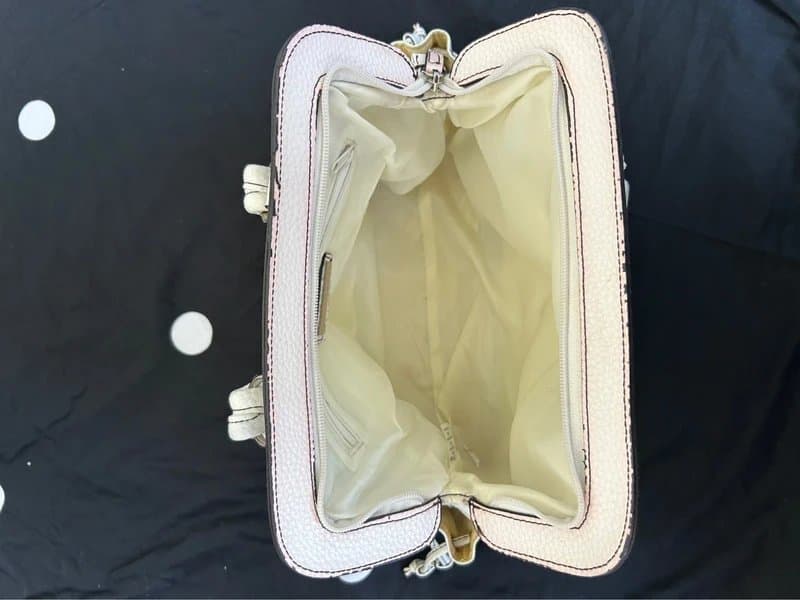 Jane Norman Vintage Jane Norman White & Pink Buckle Shoulder Bag