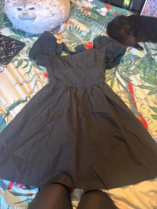 Shein Black coffee dress, backless tie up xs 6/8