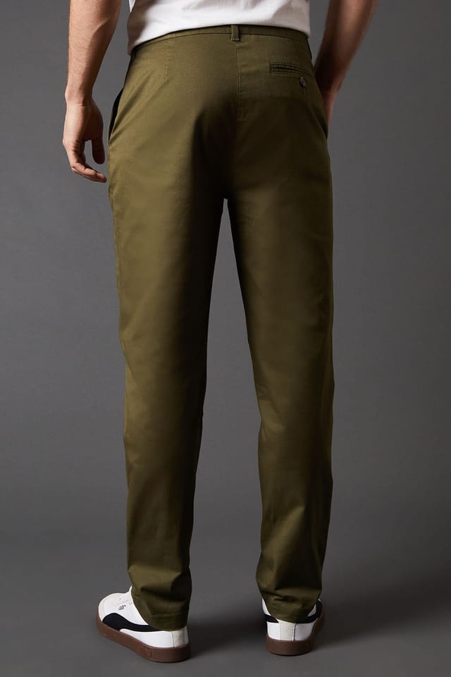Burton Burton Men's Khaki Slim Fit Chino Trousers - 3
