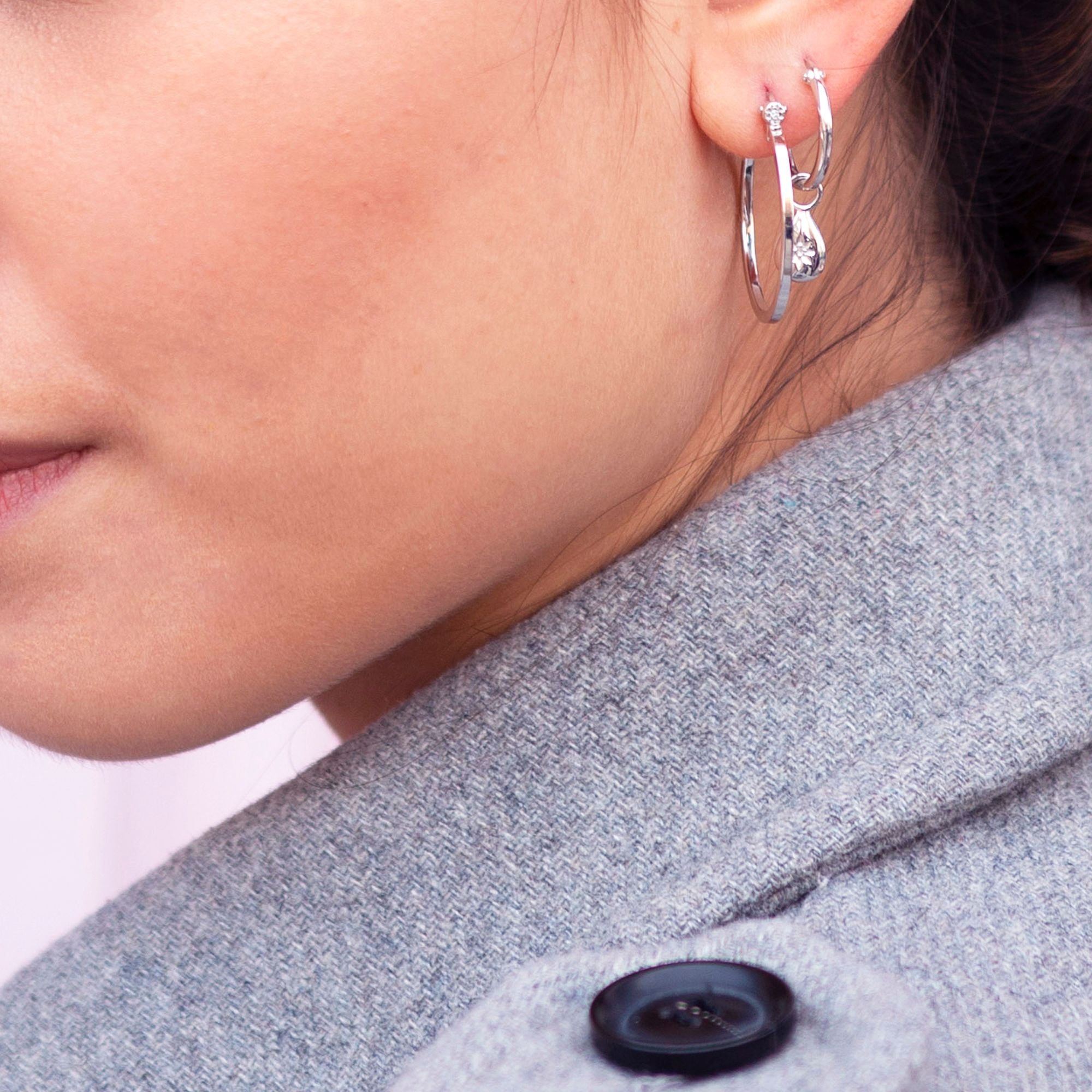 Hot Diamonds Hot Diamonds Women's Hoop Earrings in Silver - 2