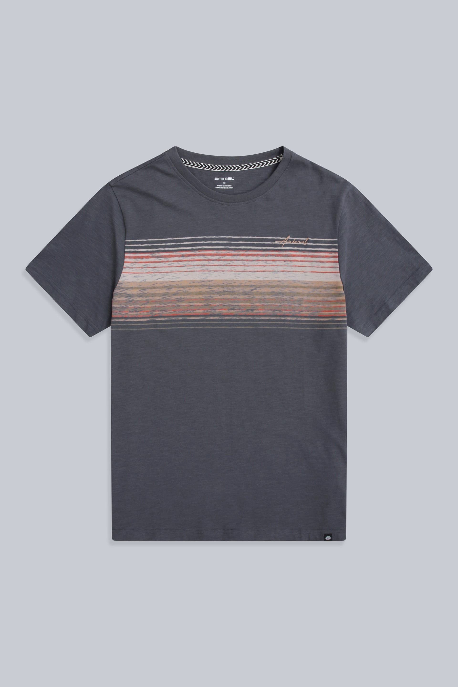 Animal Animal Men's 'Jacob' Short Sleeve Relaxed Fit Lightweight Casual Cotton T-Shirt in Dark Grey