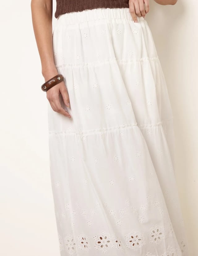 Blue Vanilla Crochet Detailed Maxi Skirt - 3