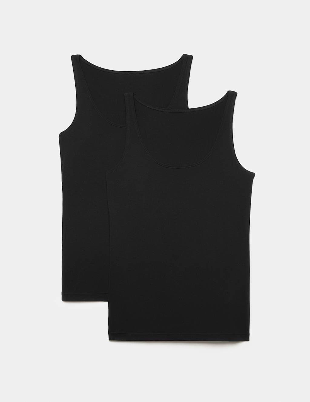 Marks & Spencer M&S 2 Pack Heatgen™ Thermal Built-Up Shoulder Vests Black