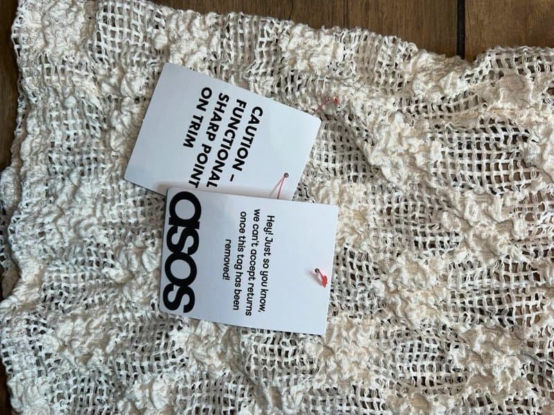 ASOS ASOS One Shoulder Crochet Maxi Dress with 3D Flowers - Cream - UK 6
