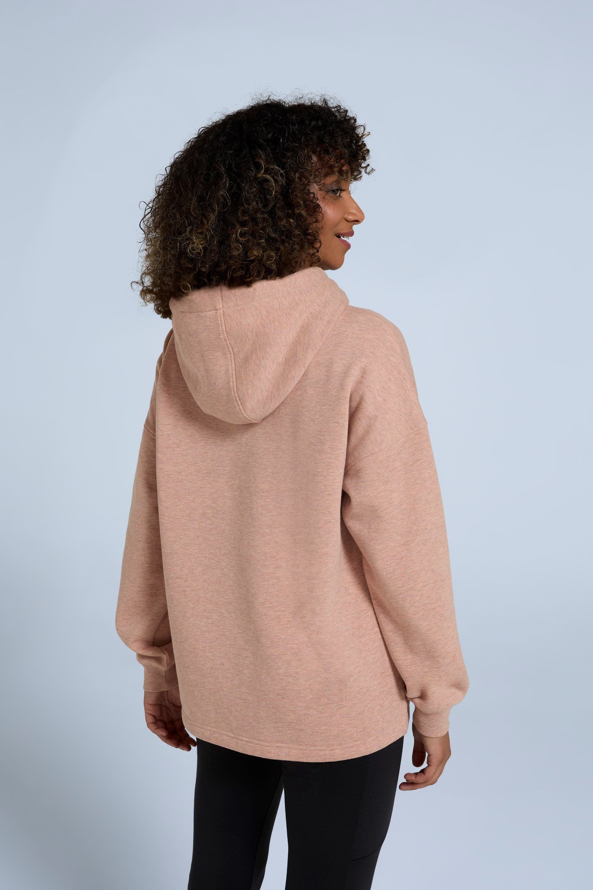 Animal Animal Women's 'Amber' Stylish Cotton Hoodie Soft Relaxed Fit Lightweight Sweatshirt in Light Pink - 4