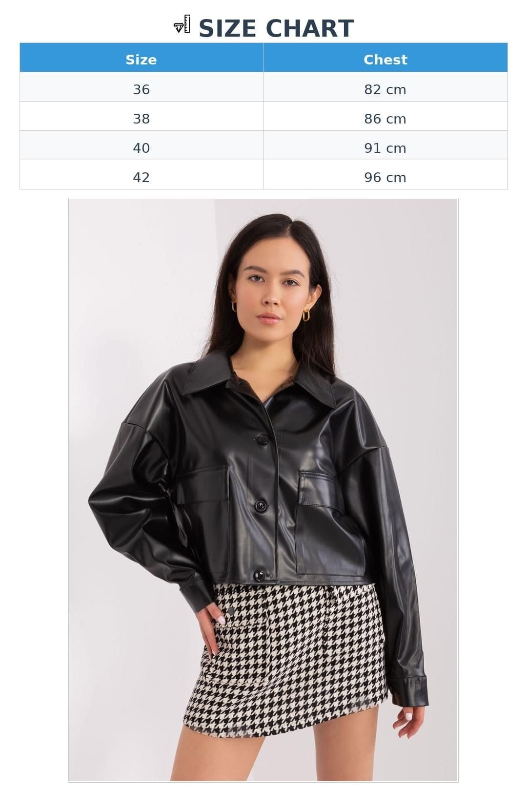 Love Lace Love Lace Women's Transitional Casual Short Faux Leather Jacket in Black - 4