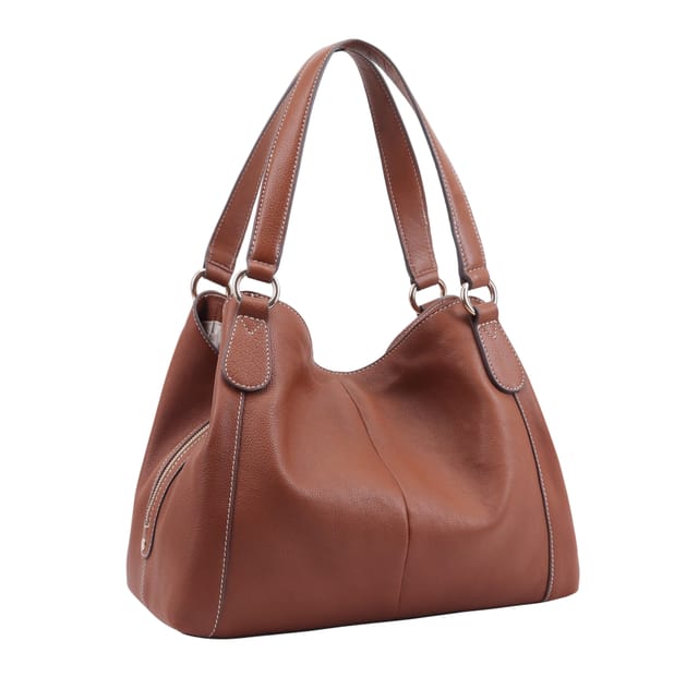 Paul Costelloe Paul Costelloe Women's Sophie Leather Shoulder Bag in Brown - 2