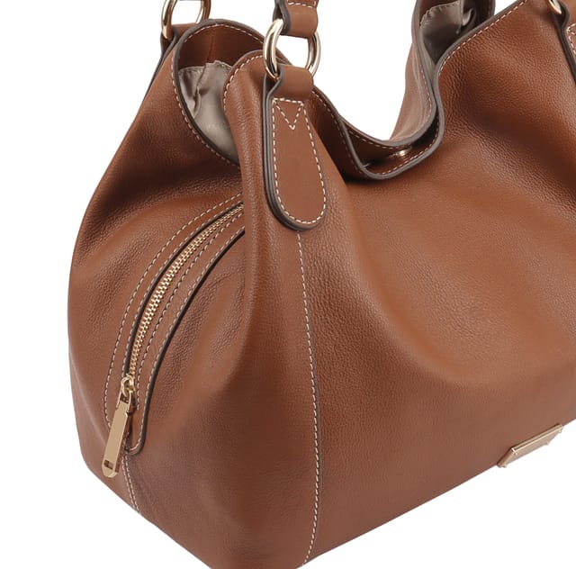 Paul Costelloe Paul Costelloe Women's Sophie Leather Shoulder Bag in Brown - 3