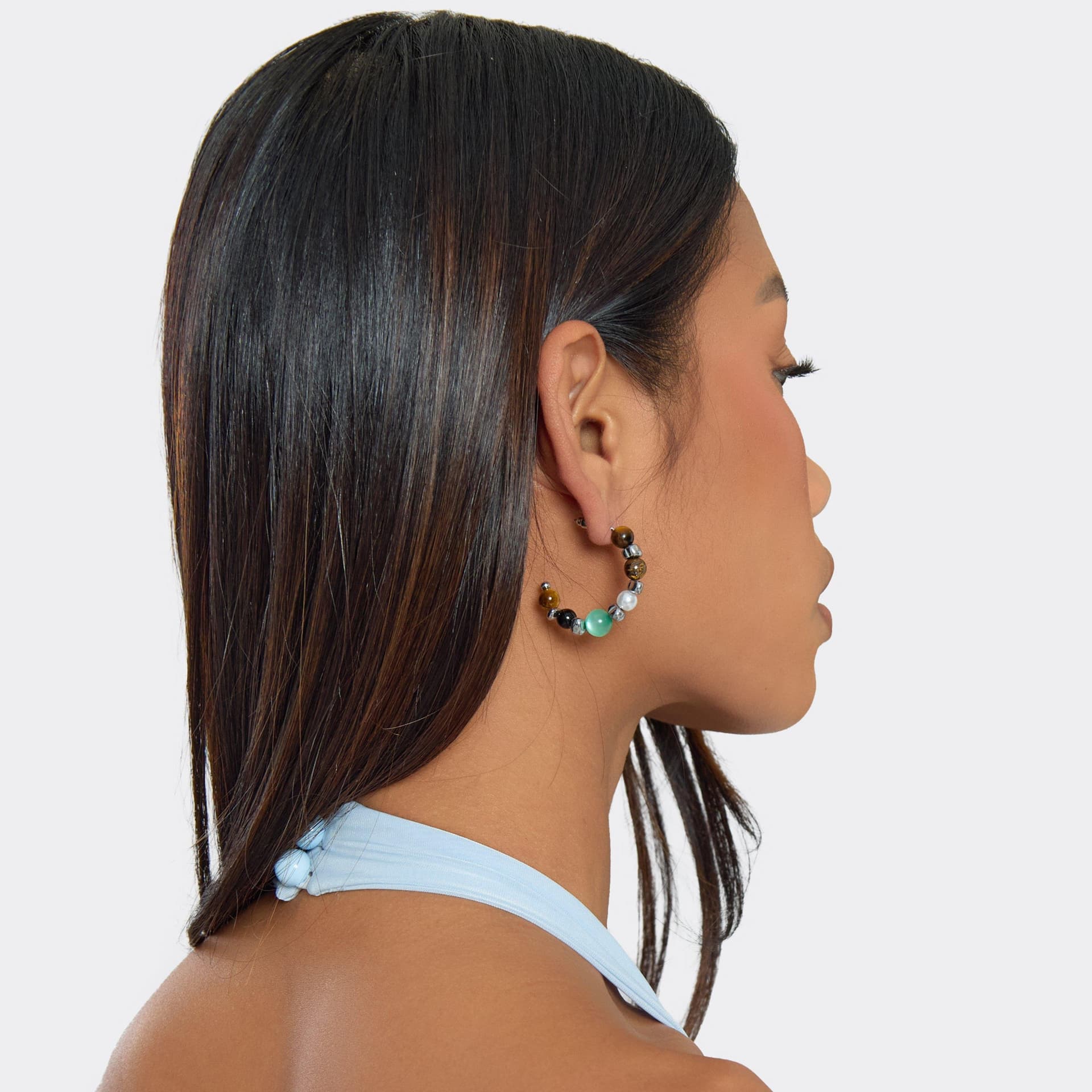 EGO EGO Gold Beaded Hoop Earrings