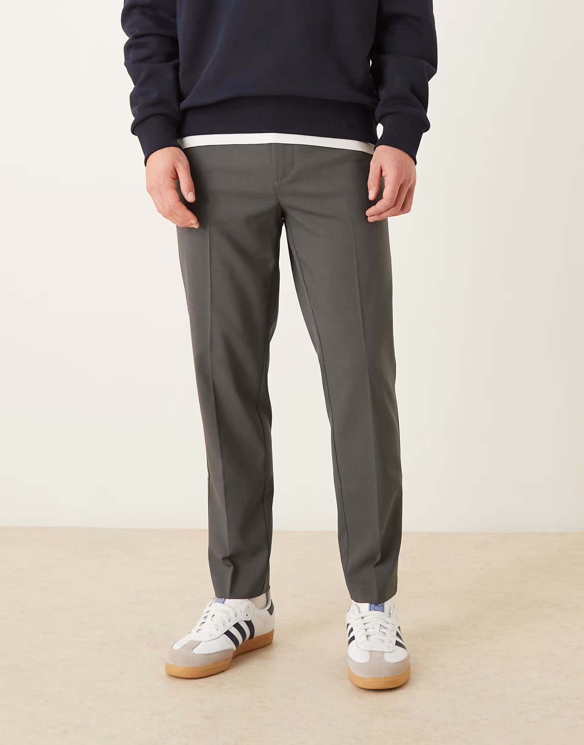 ASOS ASOS DESIGN smart tapered trouser in charcoal