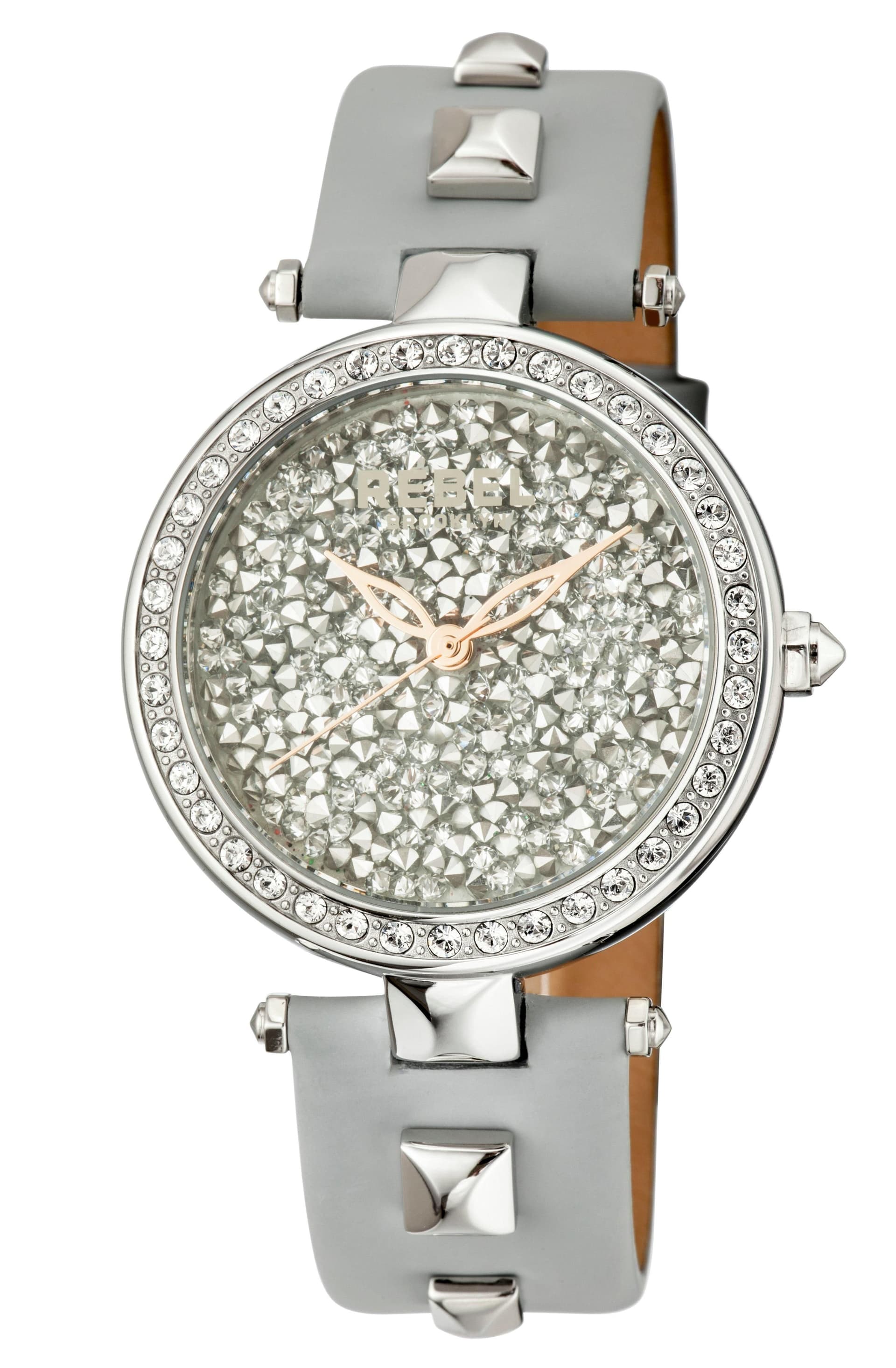 Rebel Rebel Women's Rockaway Parkway Grey/Silver Dial Leather Watch in Silver