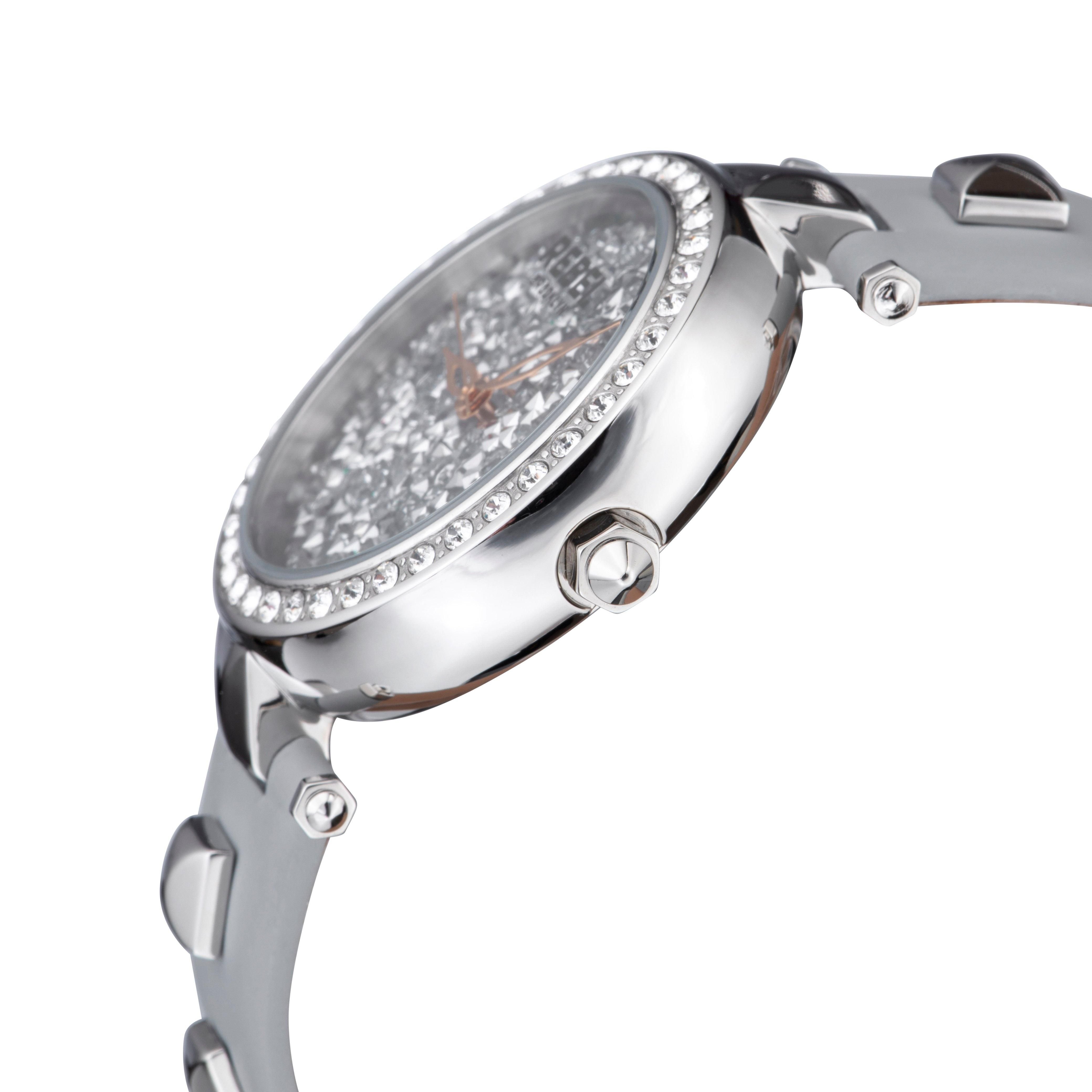 Rebel Rebel Women's Rockaway Parkway Grey/Silver Dial Leather Watch in Silver - 3