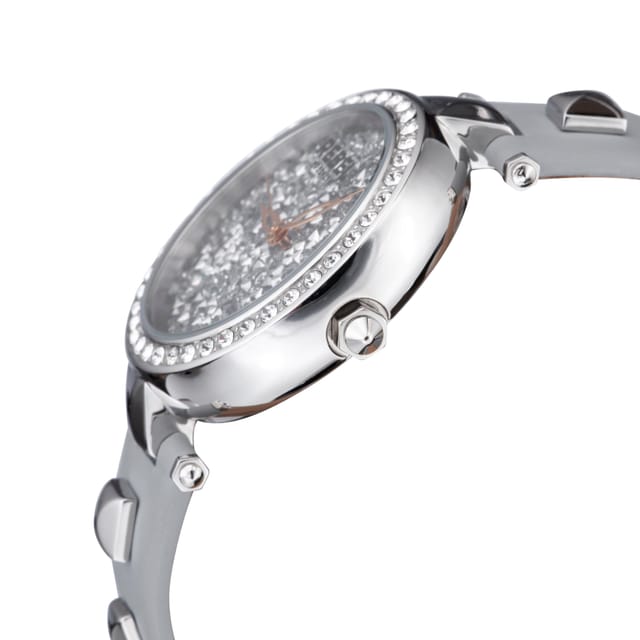 Rebel Rebel Women's Rockaway Parkway Grey/Silver Dial Leather Watch in Silver - 3