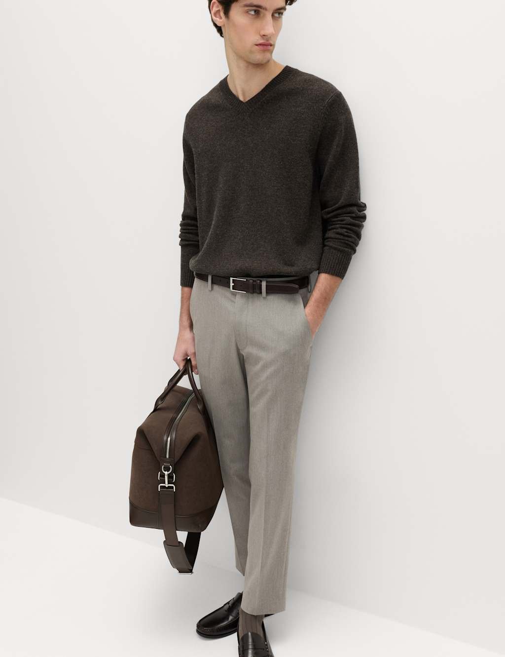 Marks & Spencer M&S Tailored Fit Trousers Neutral - 3