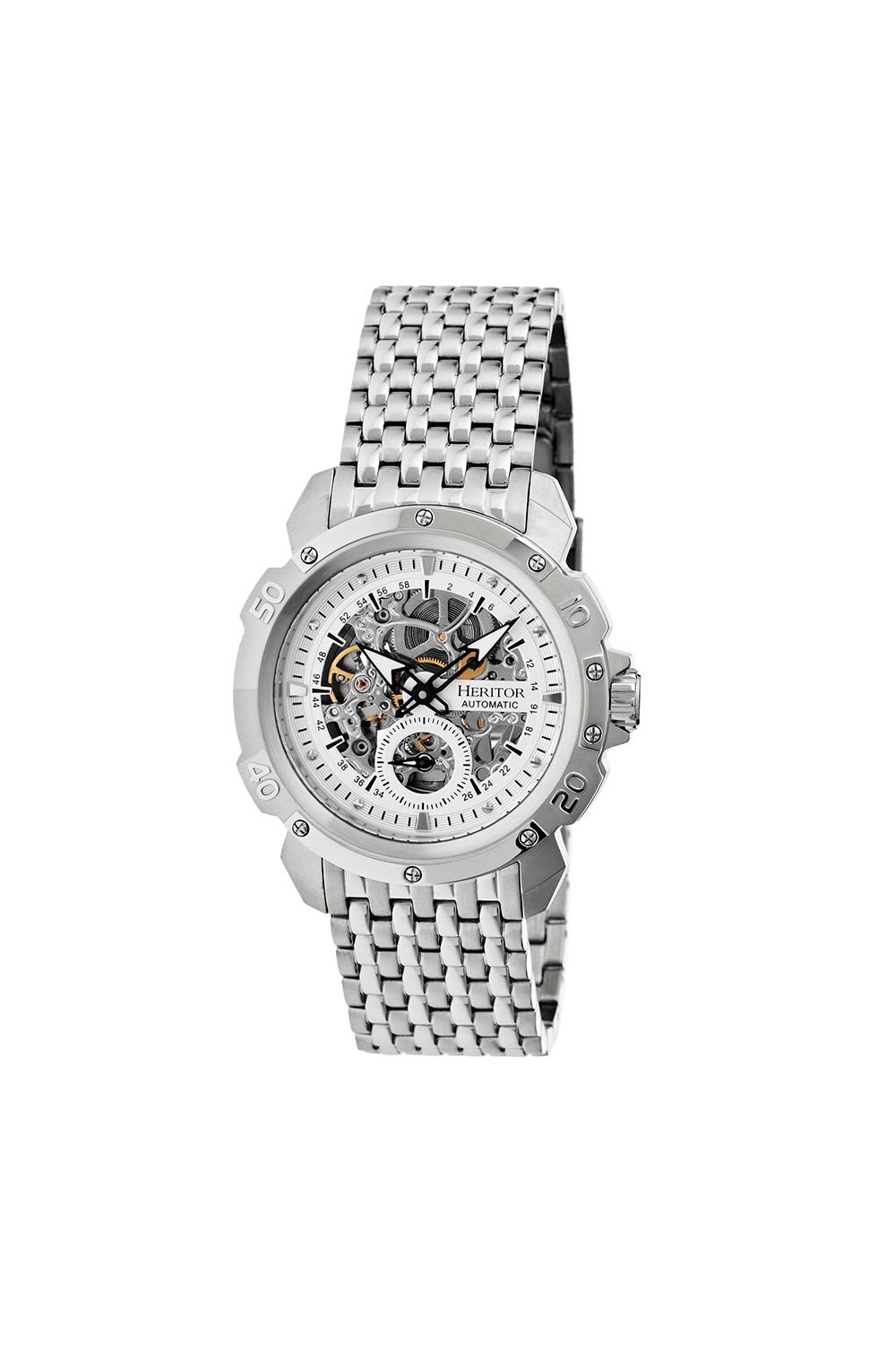 Heritor Automatic Heritor Automatic Men's Conrad Skeleton Bracelet Watch in Silver - 1