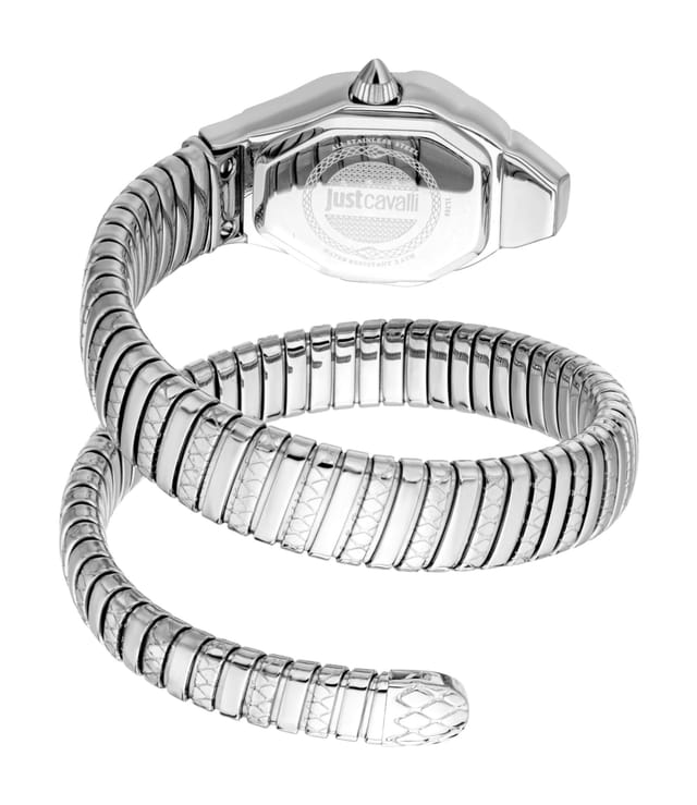 Just Cavalli Just Cavalli Women's Snake Watch, Silver Color Case, Silver Dial, Stainless Steel Bracelet - 2