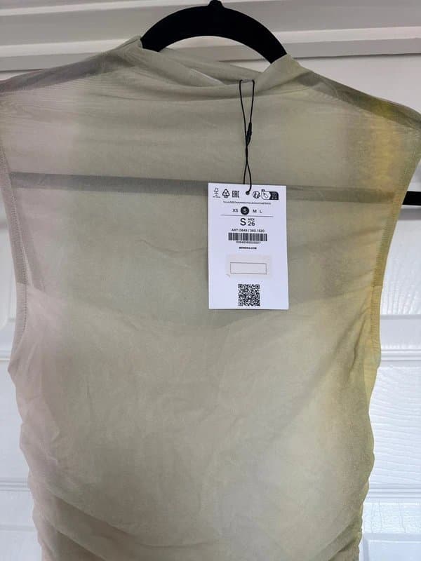 Bershka Bershka Small high neck ombre mini dress in beige ombre