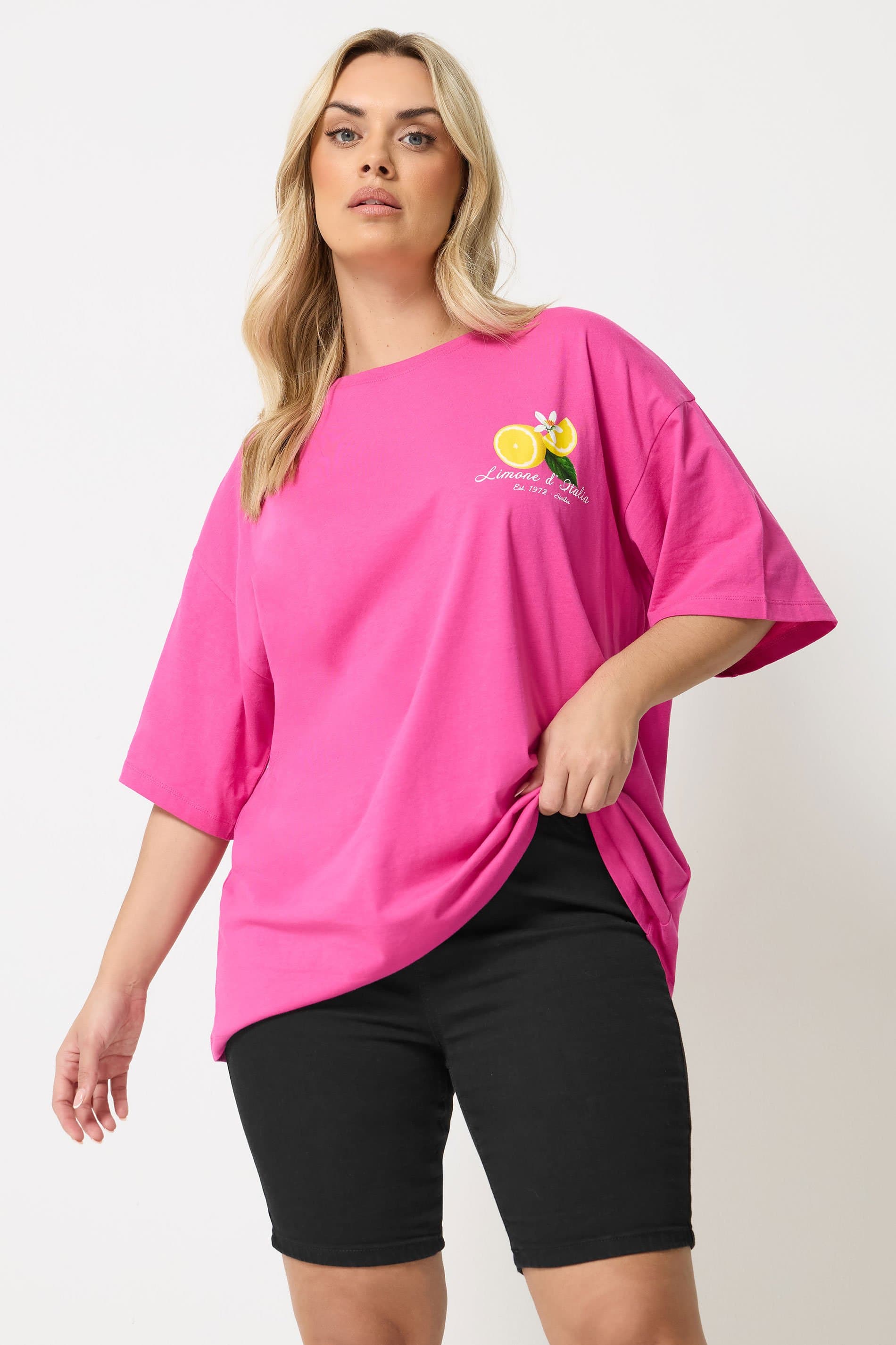 Yours Plus Size Black Pull On Stretch Denim Cycling Shorts