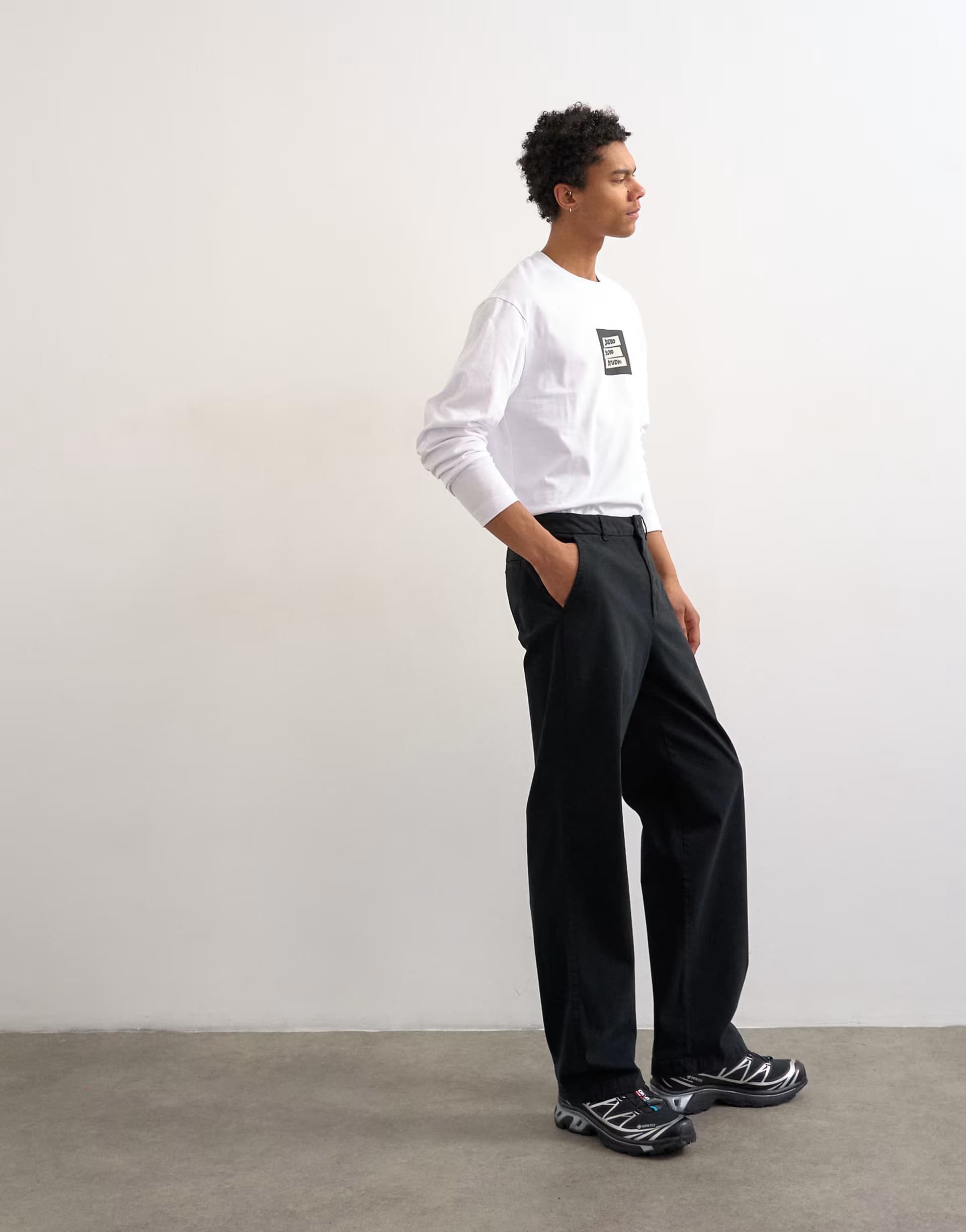 ASOS Topman straight chino in black
