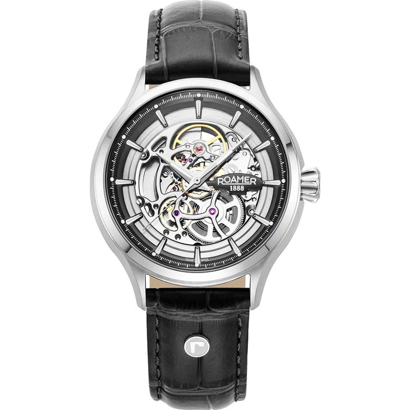 Roamer Roamer Men's 101984-41-85-05 Competence Skeleton IV 43mm Automatic Watch in Black