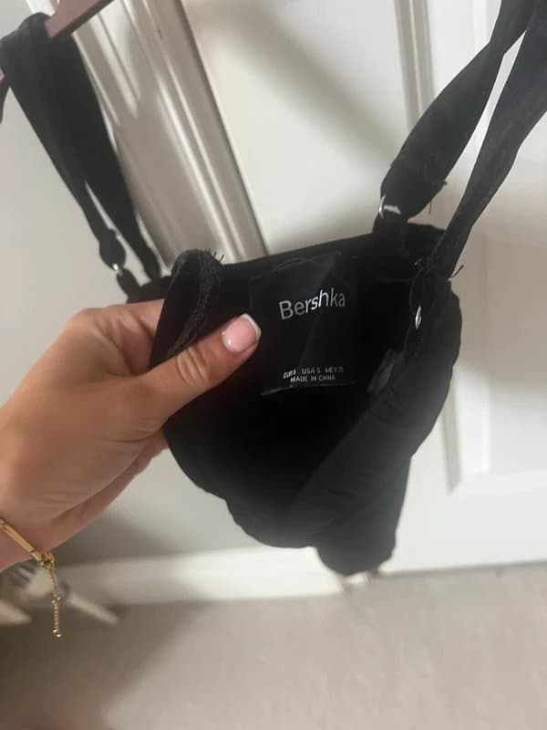 Bershka Bershka velvet black corset style top