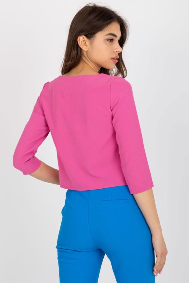 Love Lace Love Lace Women's Elegant Blouse with Decorative Hem in Pink - 3