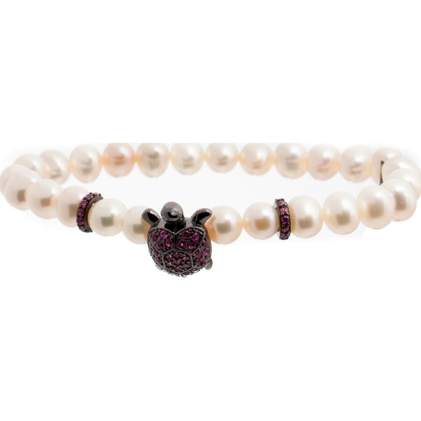Lancaster Lancaster Pink Pearl Turtle Bracelet