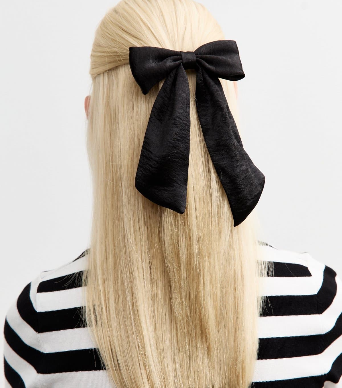 New Look Black Satin Bow Hair Clip New Look