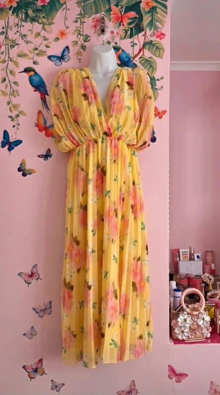 ASOS ASOS Chiffon Pleated Maxi Dress Size 8