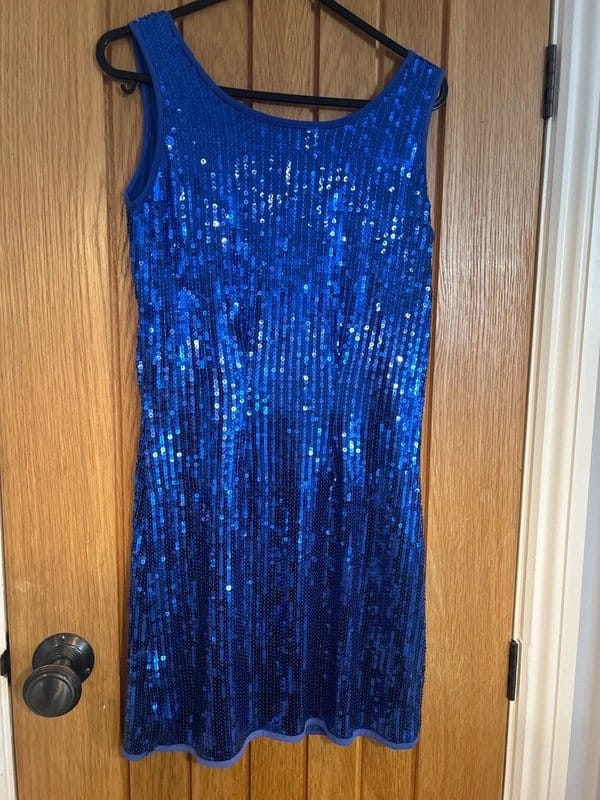 ASOS Electric Blue Sequin Dress Petit 8