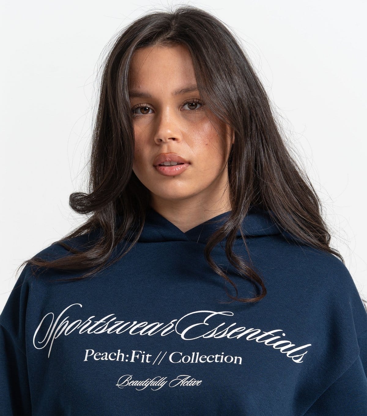 Peach Fit Women's Navy Sportswear Essentials Logo Maya Hoodie Peach Fit New Look - 4