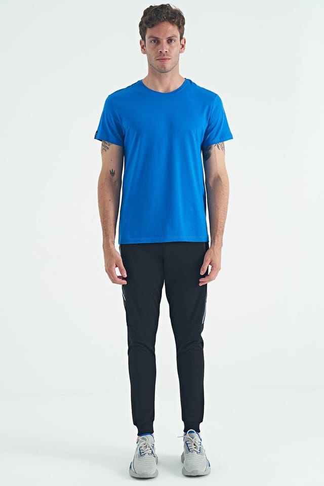 Tommy Life Tommy Life Men's Cotton Elastane Crew Neck T-Shirt in Cobalt - 2