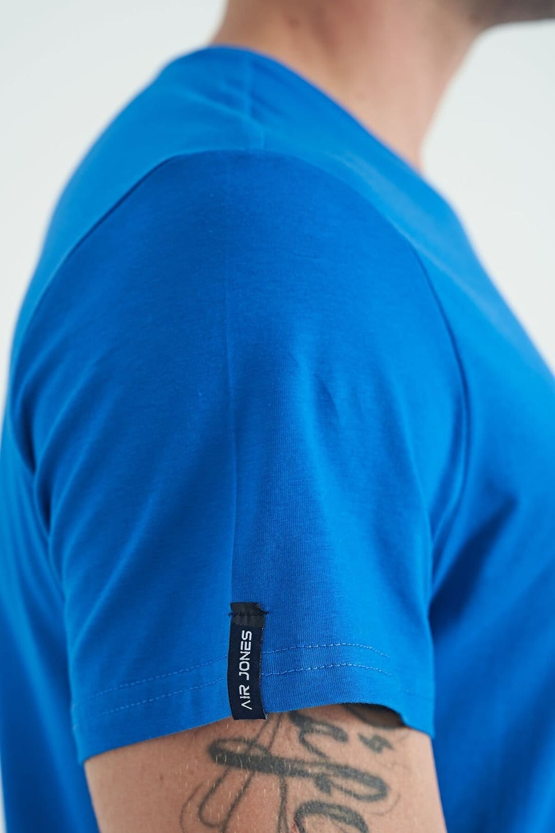 Tommy Life Tommy Life Men's Cotton Elastane Crew Neck T-Shirt in Cobalt - 4