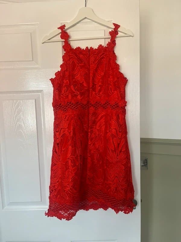 Topshop Topshop Asos Crochet Style Red Dress