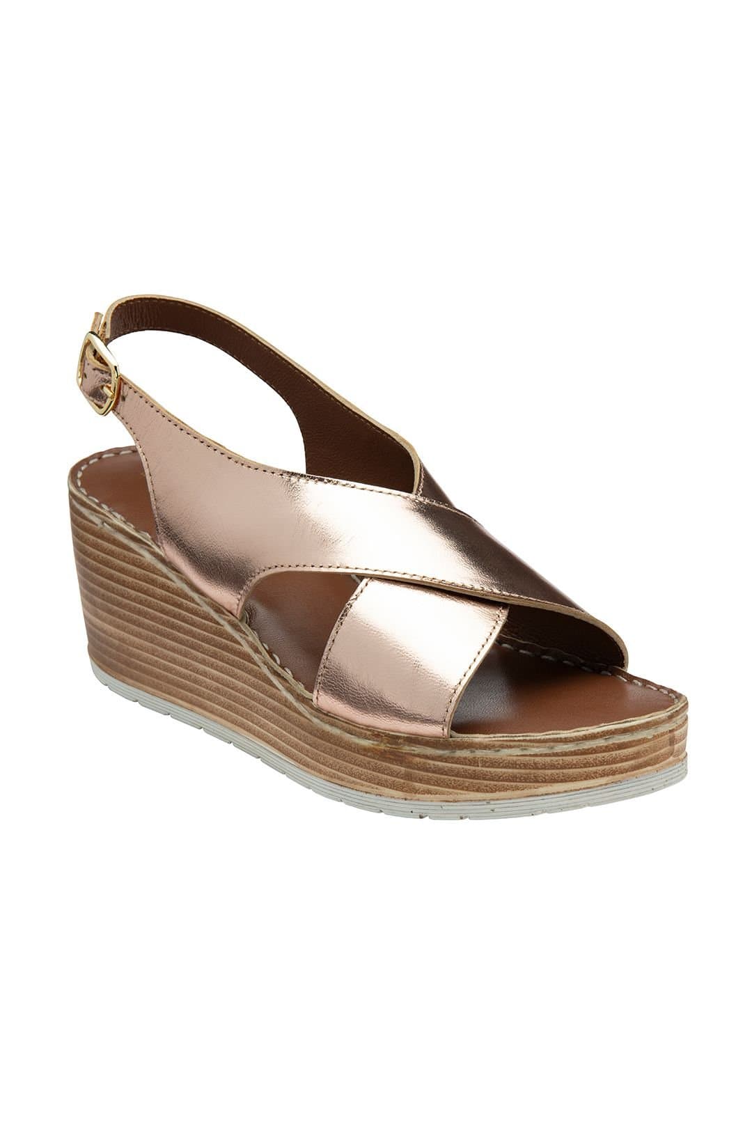Ravel Ravel Women's Rose Gold Leather 'Branton' Heeled Sandals