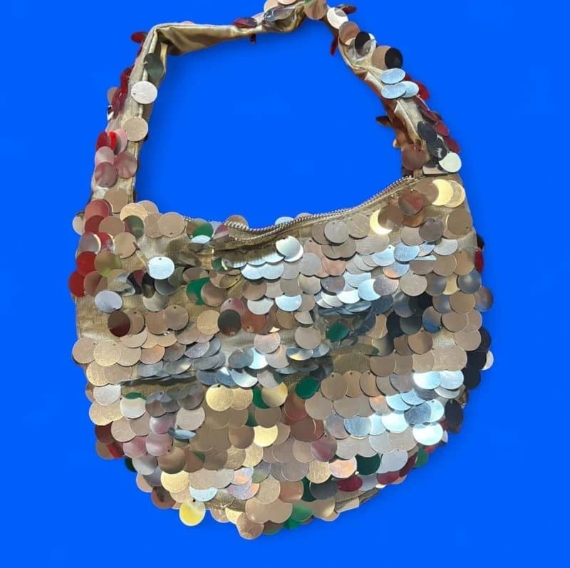 Bershka Disc sequin shoulder bag