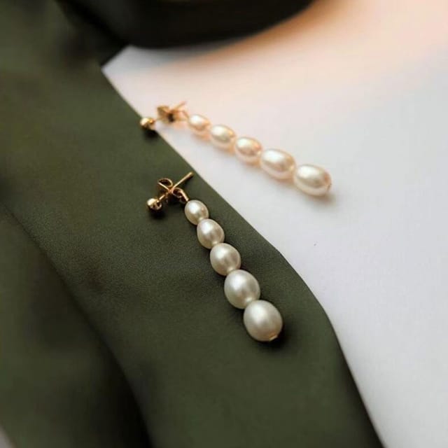 Lovii Lovii Women's Lumea Freshwater Pearl Drop Earrings S925 Silver Studs in White - 2