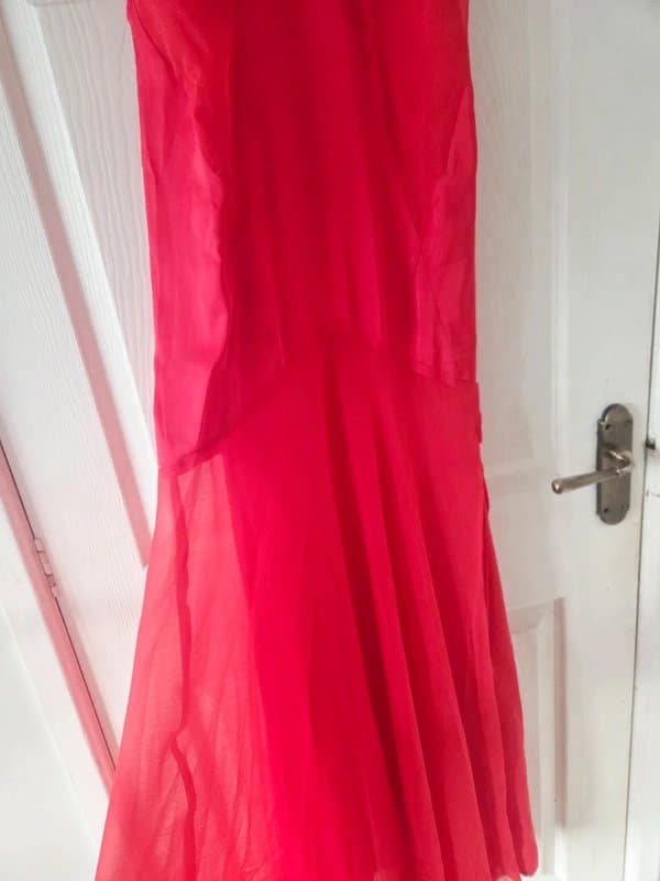 ASOS Design Womens asos red corset chiffon maxi dress size 8